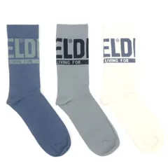ディーゼル 靴下 ソックス 3足セット ネイビー グレー ライトベージュ ミドル丈 ロゴ ユニセックス DIESEL 00SAYJ 0QATV E6874