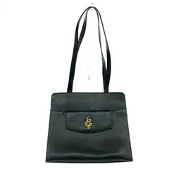 SONIA RYKIEL ソニアリキエル ショルダートートバッグ  SRロゴプレート レザー ヴィンテージ   ブラック レディース / 240001194049