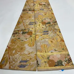 丸帯 アンティーク ヴィンテージ 全通 金帯 396cm 花嫁衣装 貸衣装 中古 リサイクル 結婚式 婚礼 着付け 舞台 きもの 着物 5368