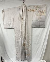 訪問着 付け下げ 水色 花車 菊 梅 袷 正絹 - メルカリ