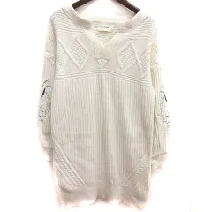 スナイデル SNIDEL ワンピース ニット ひざ丈 長袖 刺繍 F アイボリー /RT