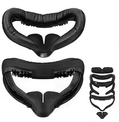 【新着商品】VRレンズカバー 光漏れ防止パッド PUフォーム交換パッド 交換用 フェイシャルインターフェイスブラケット 通気性 洗濯可能 に対応フェイスクッション 光漏れを軽減 汚れ防止 2 専用 7 Quest in 1アクセサリ AMVR セット （黒）