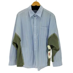 ユーズドフルギ USED古着 {{GROCERY}} オーバーサイズパネルストライプシャツ メンズ  01