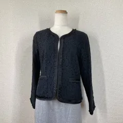 美品 スタイルコム ノーカラージャケット 9 M 黒 花刺繍 セレモニー フォーマル 入学式 卒業式 卒園式 七五三 お宮参り 羽織 STYLE COM