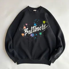 80s/FRUIT OF THE LOOM/フルーツオブザルーム/スウェット/USA製/アメリカ製/グラフィックプリント/水飛沫/ペイント/ラグランスリーブ/ブラック/黒/jmaple