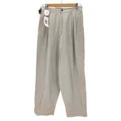 イッセイミヤケ ISSEY MIYAKE 90-00S 黒タグ 2タック コットン ツイル ワイド チノ スラックス パンツ メンズ 表記無 のサムネイル