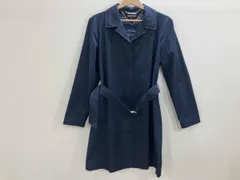 TOMMY HILFIGER トミーフィルフィガー ステンカラーコート  ベルト付き綿混コート 綿コート ネイビー L 春
