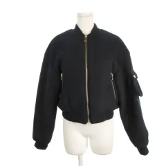 ザラ ZARA MA-1 ジャケット ブルゾン 中綿 XS 黒 ブラック 長袖 /AH21 ■GY99