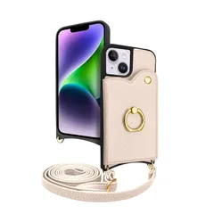 【新品】 シズカウィル iPhone 14 用 ケース ショルダー カバー ショルダーストラップ アイファンデ5 ショルディー フルール 1個入り アッシュローズ 1