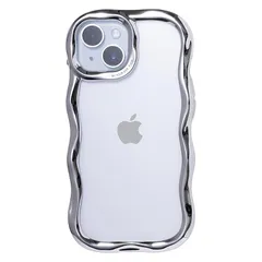 【新品】 iFace BeBling Wave iPhone 15/14/13 対応 ケース (シルバー)【アイフェイス ビーブリング iphone15ケース iphone14 iphone13 ウェーブ スマホケース iphoneケース うねうね メタリ 1