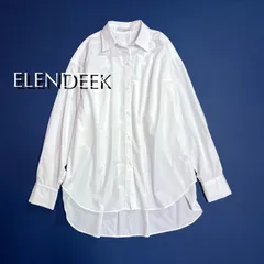cj37 ELENDEEK 2024AW バックボリュームオーバーシャツ カラーシャツ 襟 オーバーサイズ タック ブラウス 長袖 シャツ ホワイト 白 エレンディーク 定価17,600円のサムネイル