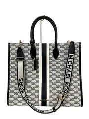 【中古】Michael Kors（マイケルコース）MIRELLA　２WAYトートバッグ　キャンバス/レザー　総柄　ストラップ付き＿s23＿セルモアから出品＿s-0911-r23