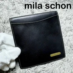 【美品】mila schon ミラショーン 二つ折り財布 レザー ブラックのサムネイル