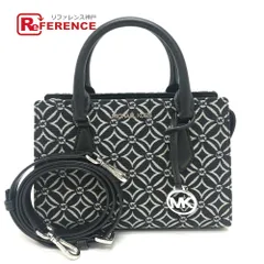 Michael Kors マイケルコース ハンドバッグ ロゴ ジャカード センタージップ サッチェル スモール 35F4S6HS5J レザー/キャンバス ブラック