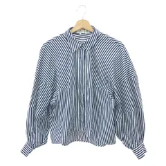 LANVIN ランバンオンブルー THOMAS MASON ボリュームシャツ サイズ:38 ストライプ/定価34100円 2025   ホワイト/ネイビー レディース / 240001194702のサムネイル