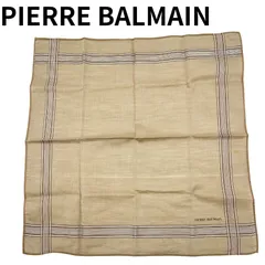 PIERRE BALMAIN ハンカチ スカーフ ベージュ ロゴ入り
