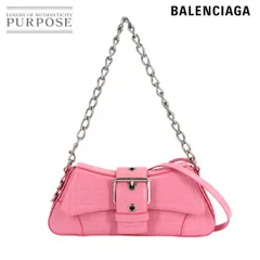未使用 展示品 バレンシアガ BALENCIAGA リンゼイ ショルダー バッグ レザー ピンク 701141 シルバー 金具 Shoulder Bag 90313896