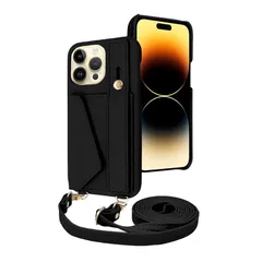 【新品】 シズカウィル iPhone 14 Pro Max 用 ケース ショルダー カバー ショルダーストラップ アイファンデ5 ショルディー ストリートモード 1個入り アイボリーブラック