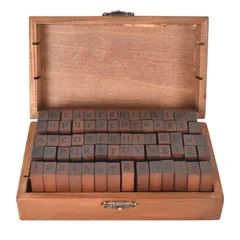 アルファベット 数字 スタンプ 木製スタンプセット 手帳 記号 英語 文字スタンプ 70 個 小さなヴィンテージ木製ゴムスタンプ 木箱付き DIY、スクラップブッキング、日記、グリーティングカード用