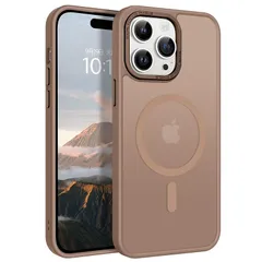 【新品】 VENINGO iPhone 14 pro専用ケース ブラウン MagSafe対応 マグネット搭載 半透明 マット質感 米軍MIL規格 耐衝撃 軽量 指紋防止 擦り傷防止 全面保護 TPU+PC ストラップホール付き 黄変防止 いPhone14P 0