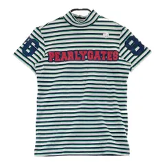 サイズ：1 PEARLY GATES パーリーゲイツ  ハイネック半袖Tシャツ ボーダー柄 ホワイト系 [240101585580] ゴルフウェア レディース ストスト