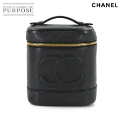 美品 シャネル CHANEL バニティ ハンド バッグ キャビアスキン レザー ブラック A01998 ココマーク ゴールド 金具 Vanity Bag 90316100