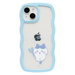 【新品】 ちいかわ iPhone 15/14/13 専用 ケース うねうねケース (ブルー/ハチワレ)【2way クリアケース iphone13 iphone14 iphone15 アイホン13 14 15 スマホケース カバー ストラップホール 】 1