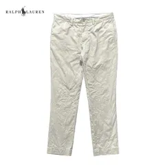 USA 古着 POLO RALPH LAUREN ポロ ラルフローレン コットン チノ スラックス ポロチノ W34 L30 薄ベージュ系 CI0218