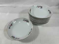 丸皿　10枚セット　皿　食器　陶器　花柄　中皿　昭和レトロ　昭和　レトロ