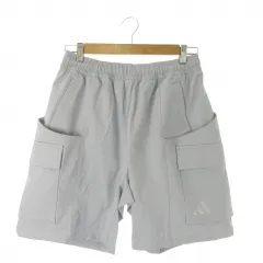 アディダス adidas パンツ スポーツウエア L グレー ショート丈 カーゴポケット ウエストゴム /AO34 ■GY99