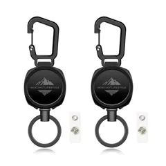 【数量限定】金属ワイヤー 落下 ストラップ キーホルダー キーホルダー 鍵 伸びる キーチェーン キーチェーン 頑丈 リール カラビナ 強力 リールキーホルダー