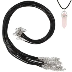 【新着商品】手芸用品 DIY用 長さ調節可能 ハンドメイド材料 DIYのブレスレット/チャーム/バッグの装飾品用 アクセサリーパーツ 紐 チョーカー ロブスターバックル付き（長さ約60cm レザー diy 20本セット 幅約2mm） ネックレスコード 合皮 ネ