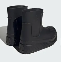 アディダス ブラック フラットフォーム レインブーツ 225