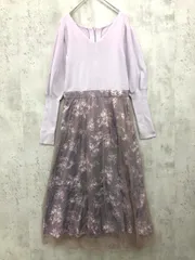 JILLSTUART ジルスチュアート 125-1240042 ニット切り替え モチーフチュールドッキング ワンピース sizeM/グレー系 ◇■ レディース