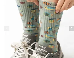 新品　gym master ジムマスター　FISH 魚　さかな　クルーソックス　23-25 　男女共用　メンズ　レディース　ユニセックス　かわいい　面白い　お洒落　ハッピーペイント　プロレスラー　プレゼント　新入生　合格祝い