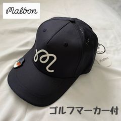 新品 マルボンゴルフ malbon golf 帽子 キャップ ネイビー - メルカリ