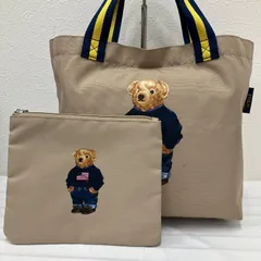 978　POLO　RALPH LAUREN　ポロ　ラルフローレン　ポロベア　トートバッグ　ハンドバッグ　ポーチ　ベージュ　軽量　シンプル　カジュアル　きれいめ　上品　メンズ　レディース　ユニセックス