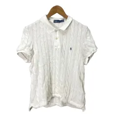ポロ バイ ラルフローレン Polo by Ralph Lauren slim fit cable-knit polo shirt ケーブルニット ポロシャツ 半袖 XL ホワイト