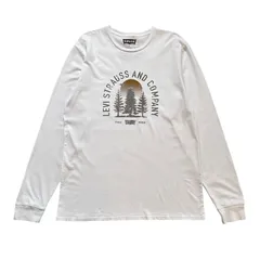 【Levi’s】ロンT｜メンズLサイズ｜ホワイト｜ロゴプリント｜長袖Tシャツ｜シンプル｜古着