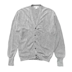 00S USA製 GEOFFREY BEENE ヴィンテージ アクリルニット 刺繍ロゴ カーディガン グレー メンズM 灰色 BH0232