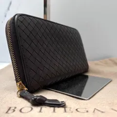 ◇極美品◇ボッテガヴェネタ　長財布　ラウンドジップ　ナッパレザー　ダークブラウン