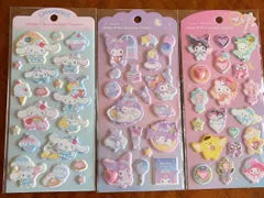 ３枚セット　ジュエルマシュマロステッカーズ　 サンリオ クロミ シナモロール キティ サンリオキャラクターズ