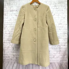 NATURAL BEAUTY BASIC　ナチュラルビューティーベーシック  017-252102　ノーカラーコート　キャメル系　M　アンゴラ混