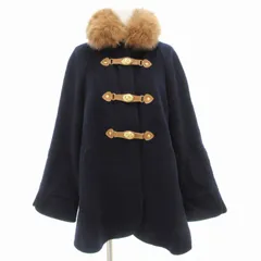 アプワイザーリッシェ Apuweiser-riche ケープコート ダッフル ショート フォックスファー付 2 紺 ネイビー /GV