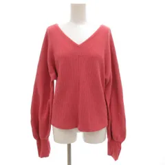 グリーンレーベルリラクシング ユナイテッドアローズ green label relaxing Vネック 長袖 リブニット セーター プルオーバー ピンク /GV ■GY43