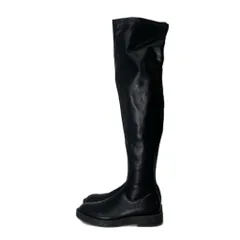 ザラ ZARA フェイクレザー ロングブーツ ラウンドトゥ 36  23.5cm 黒 ブラック レディース