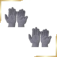 【新品】 [NASSIA] 洗車用グローブ マイクロファイバー 両面仕様 拭き取り 手洗い ほこり・水滴除去 車 バイク 4枚セット (グレー) 0