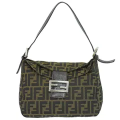 本物 フェンディ FENDI ズッカ マンマバケット ショルダーバッグ ハンドバッグ キャンバス ブラウン Zucca バッグ 中古・