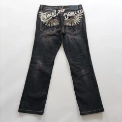 クラウド72 デニム サイズ33 刺繍 ウォッシュ ブラックデニム メンズ デニムパンツ A6316