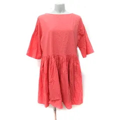 ナチュラル バイ クリップ natural by CLIP ワンピース ひざ丈 五分袖 F オレンジ /YI